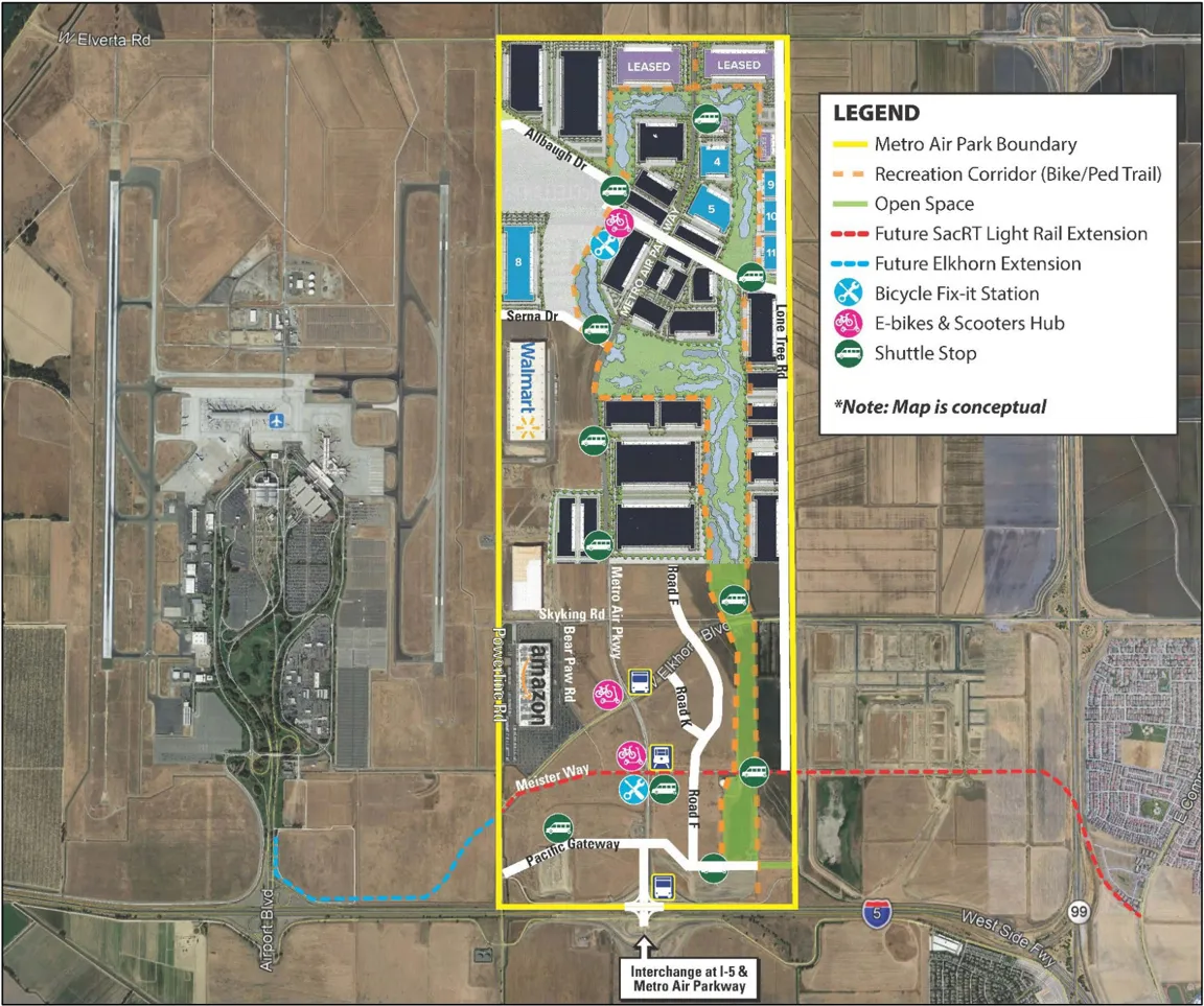 A map showing a conceptual vision of TSM Facilities.