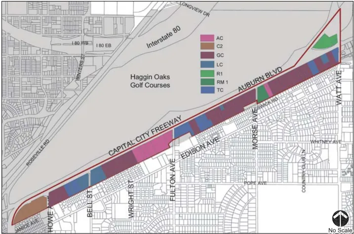 A map of the existing zones in the SPA.