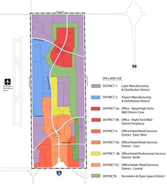 A map showing the various SPA land uses.