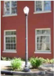 A photo of a light pole.