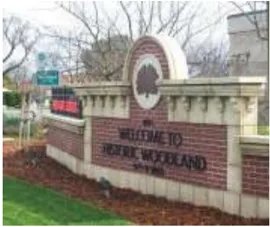 A photo of a monument sign.