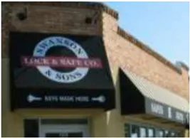 A photo of an awning sign.
