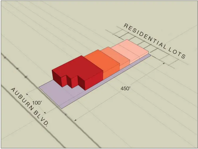 A 3D diagram ofpermitted building heights.