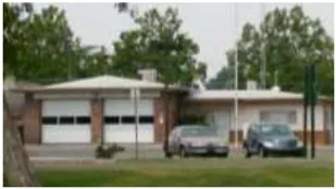 A color photo of the Rio Linda fire station.