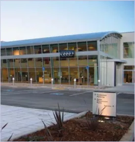 A photo of a car dealership.