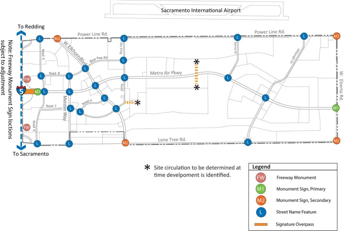 A map of sign locations within the SPA.
