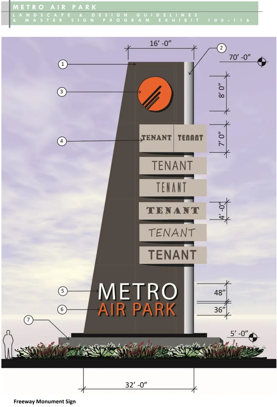 A rendering of a freeway monument sign.