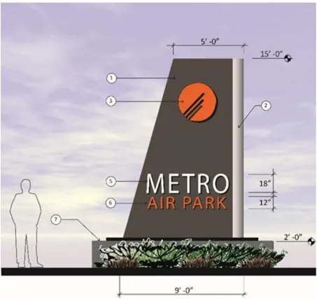 A rendering of a primary monument sign.