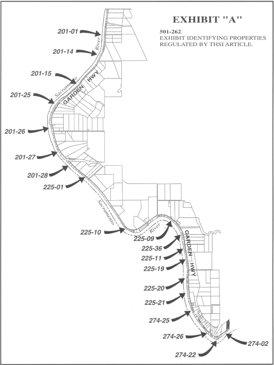 Exhibit identifying properties regulated by this article