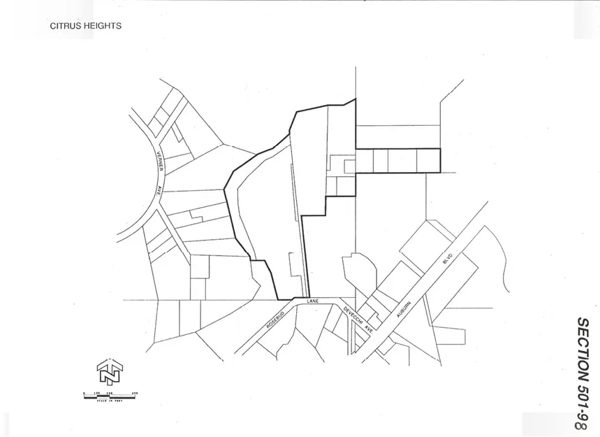 Map of the boundaries of the Citrus Heights Special Planning Area