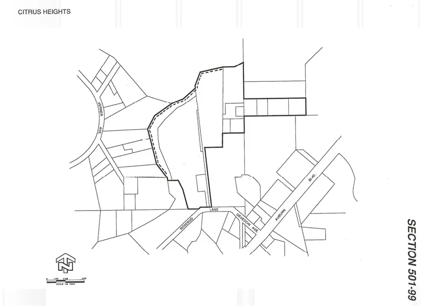 Map of Citrus Heights Special Planning Area with area for trail system