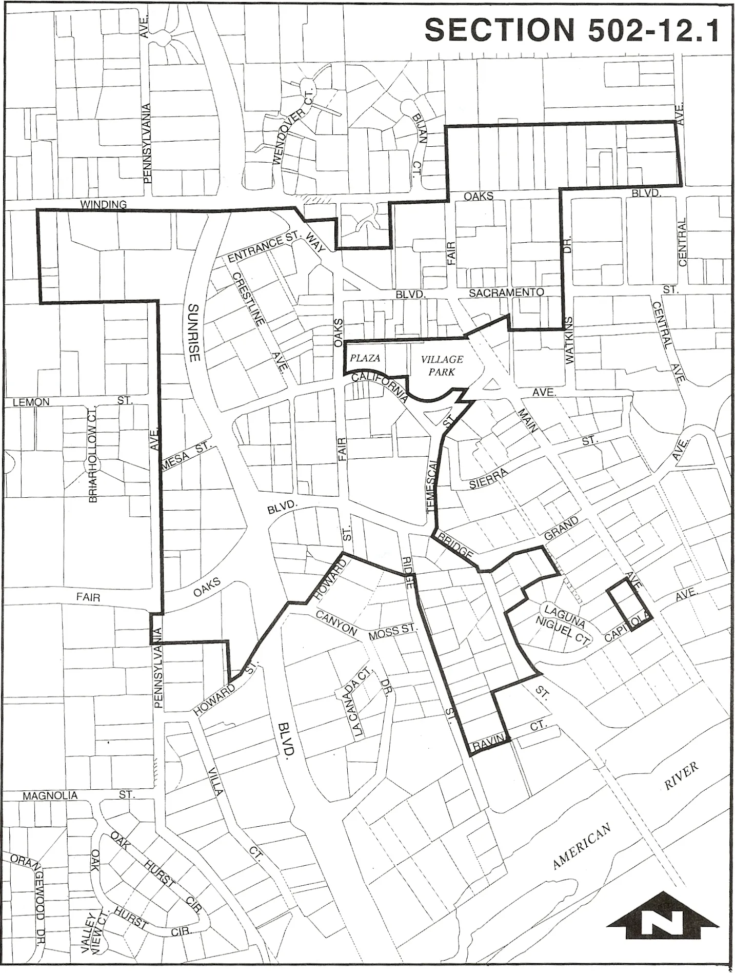 Map of the Fair Oaks Village Special Planning Area