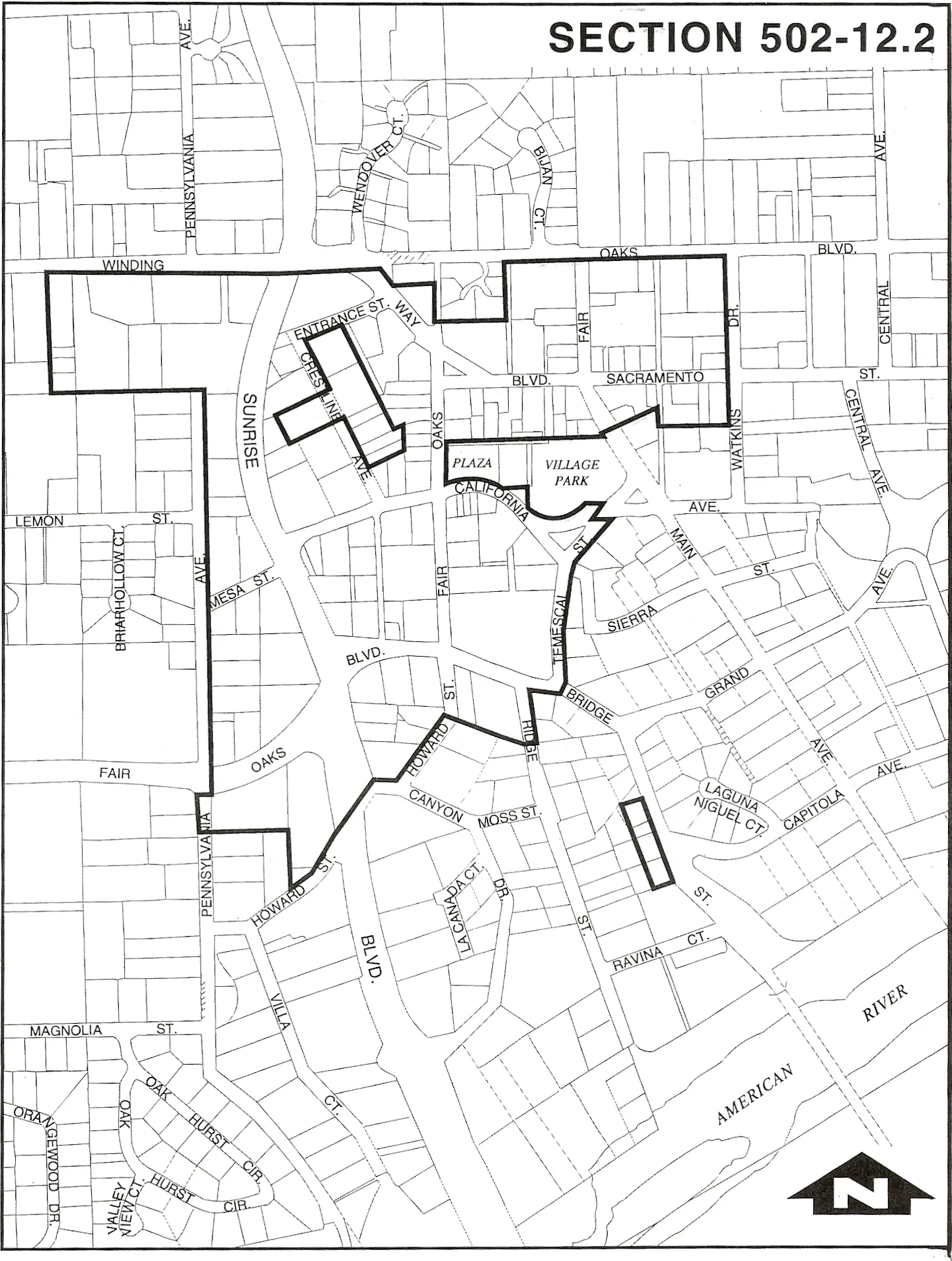 Map of the Commercial District within the Fair Oaks Village SPA