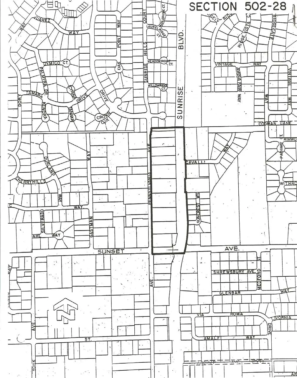Map of Sunrise / Sunset Special Planning Area
