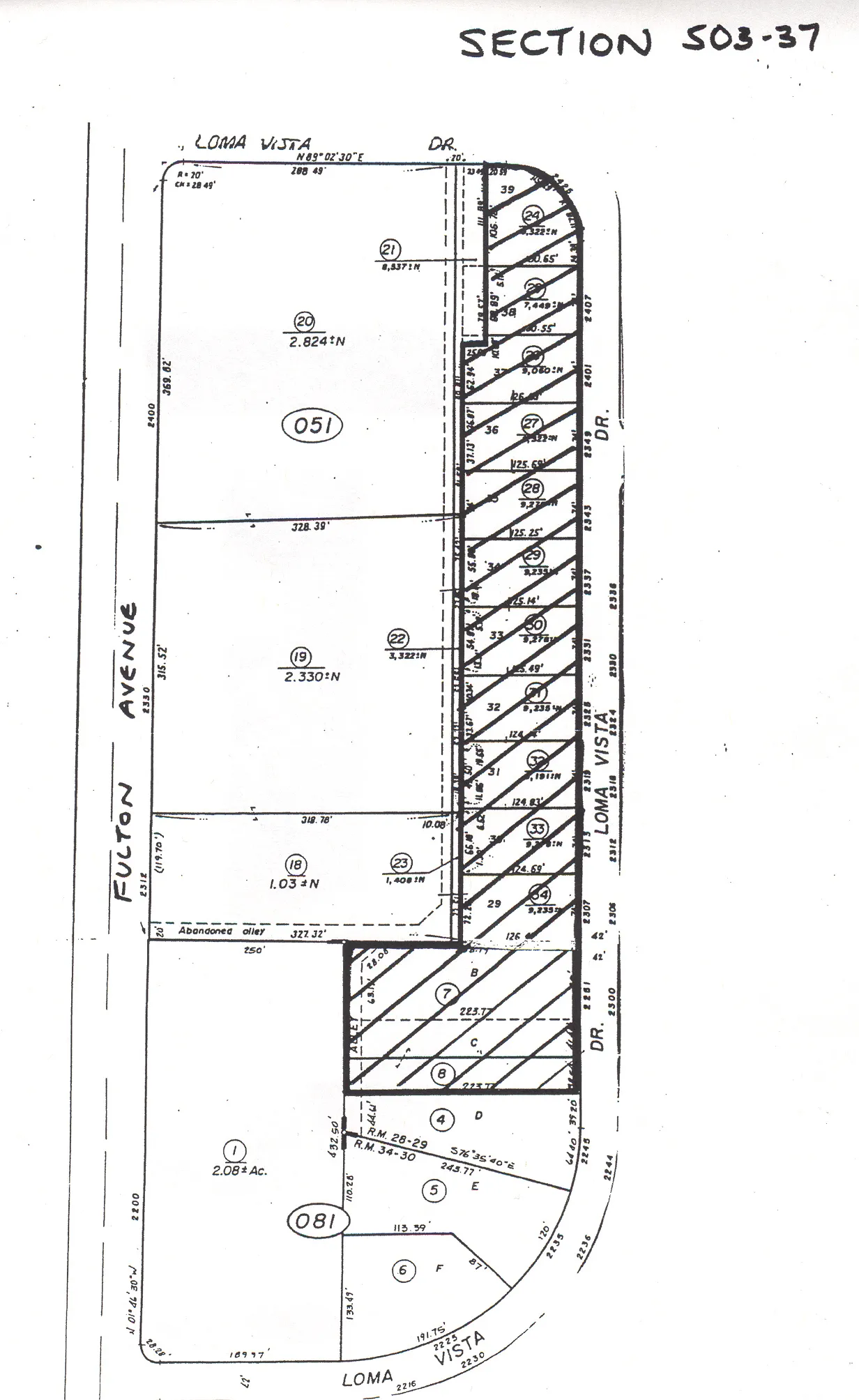 Map of the Loma Vista Special Planning Area's Residential and Institutional Area
