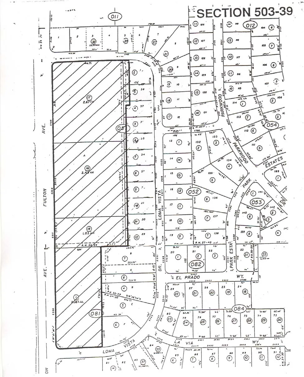 Map of the Loma Vista Special Planning Area's Fulton Avenue Commercial Area