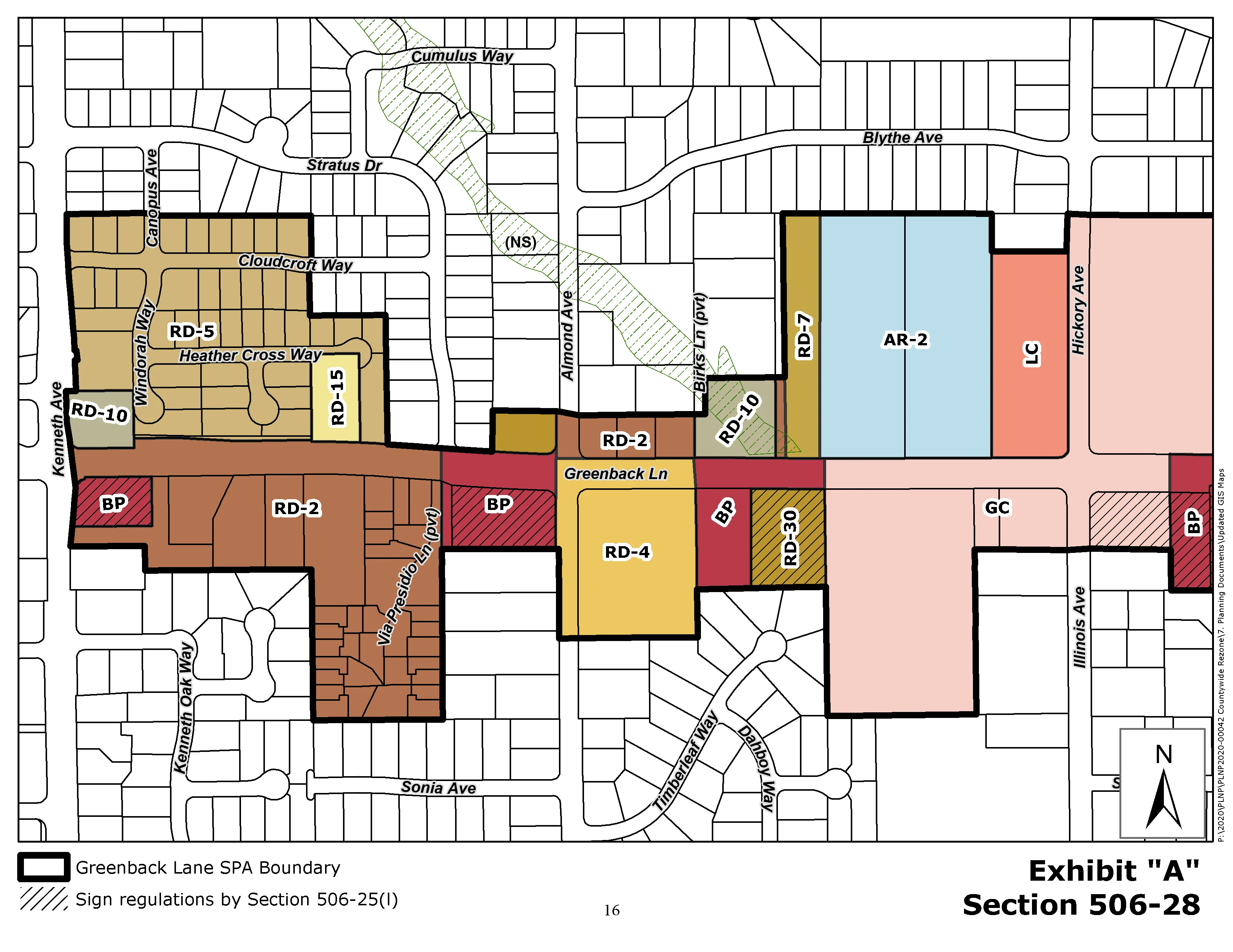 Zoning of Greenback Lane SPA between Kenneth and east of Hickory/Illinois