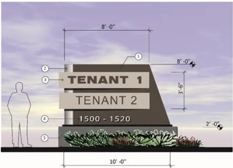 A rendering of a two tenant monument sign.