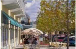 A photo of outdoor seating and awnings.