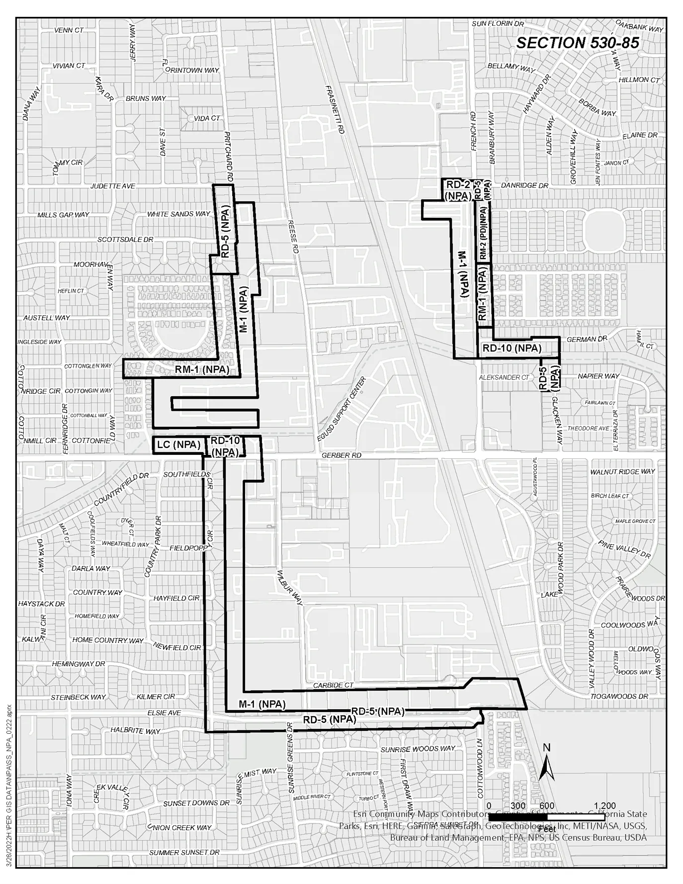 Exhibit A Showing South Sacramento Industrial (Gerber Road and Florin Road) NPA Boundaries