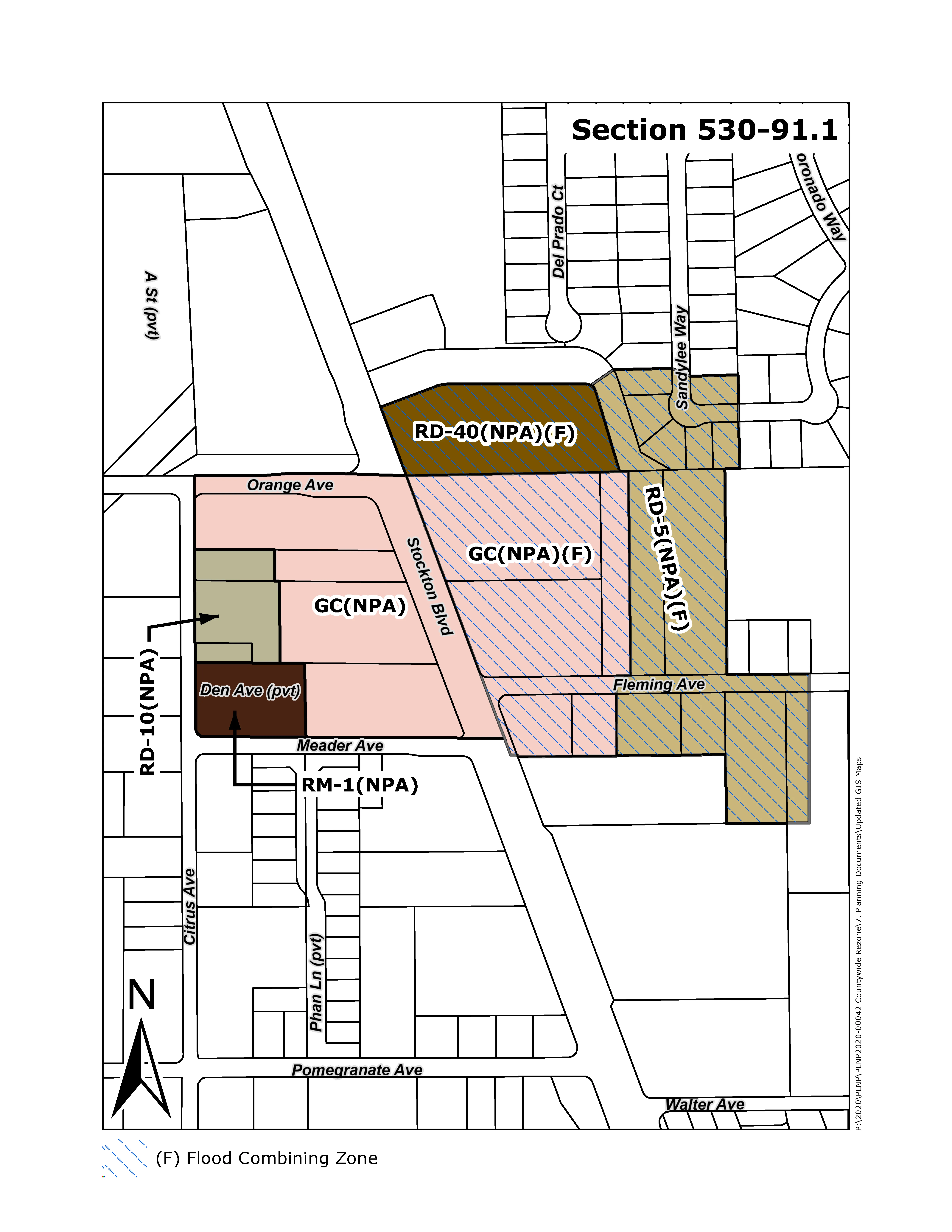 Exhibit 530-91.1 depicting boundaries of Stockton Blvd NPA