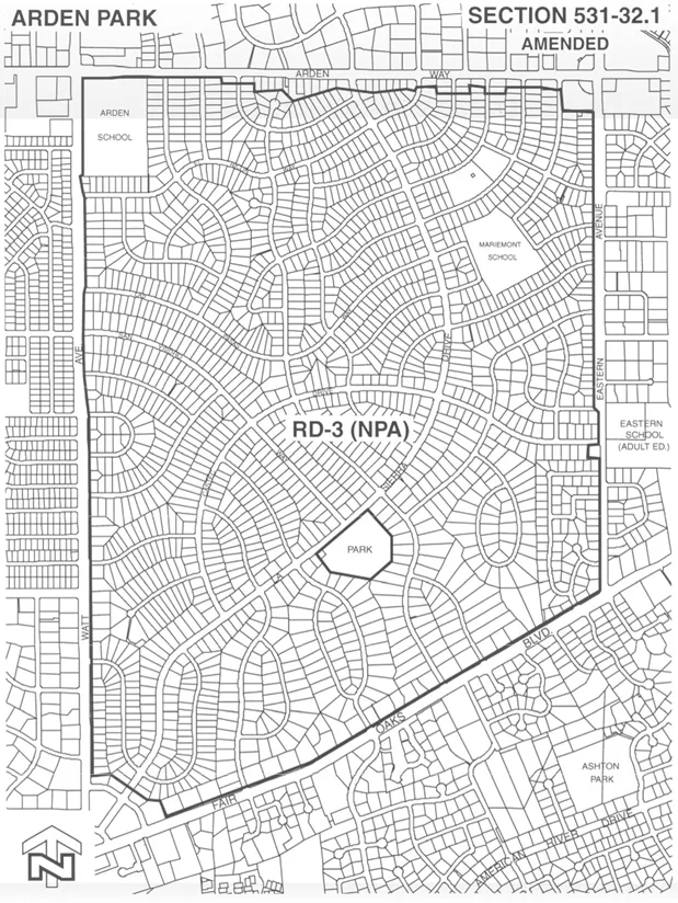 Map of RD-3 zoned properties within the NPA