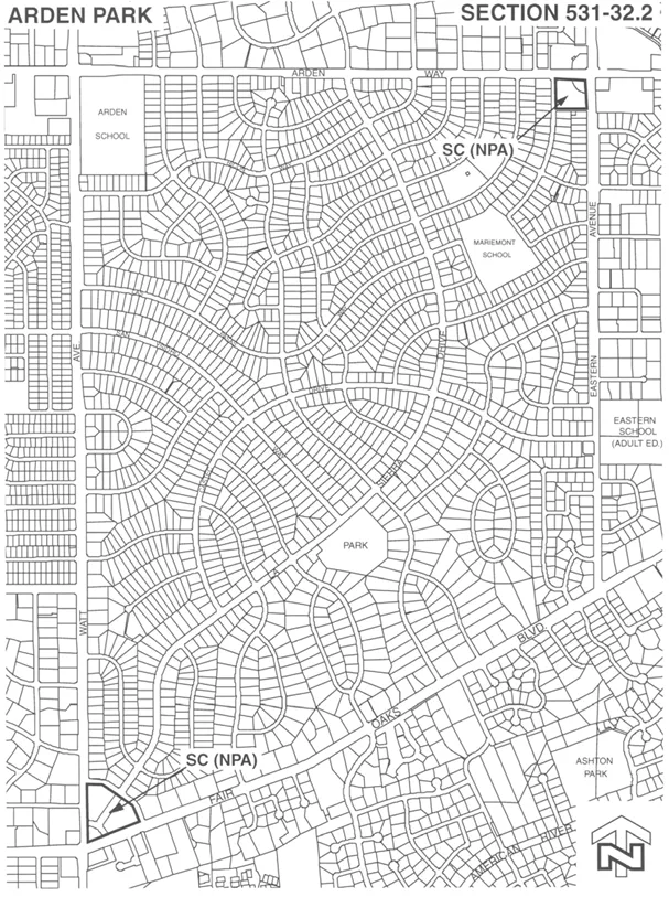 Map of SC zoned properties within the NPA
