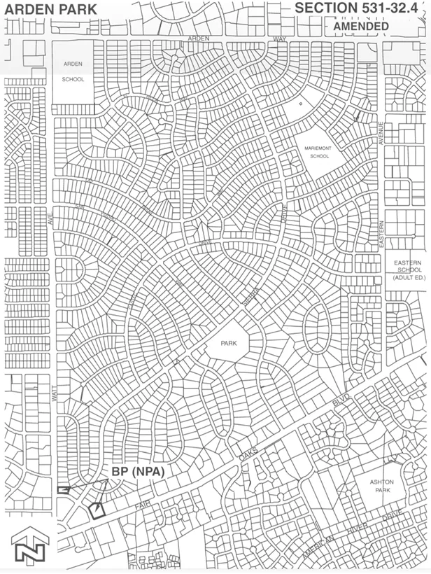 Map of BP zoned properties within the NPA