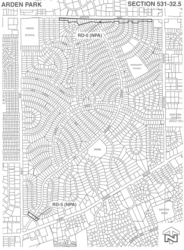 Map of RD-5 zoned properties within the NPA