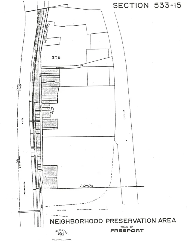 Map of the boundaries of the Town of Freeport NPA