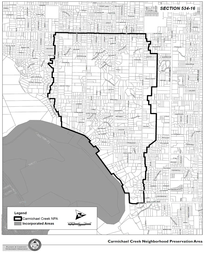 Map of the Carmichael Creek NPA