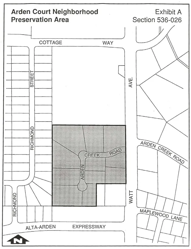 Map of the boundaries of the Arden Court NPA
