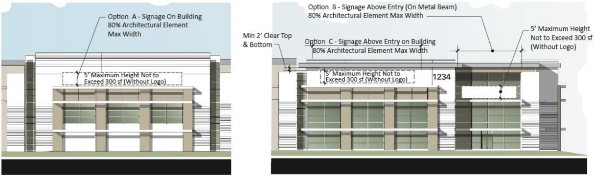 A rendering of building signage.
