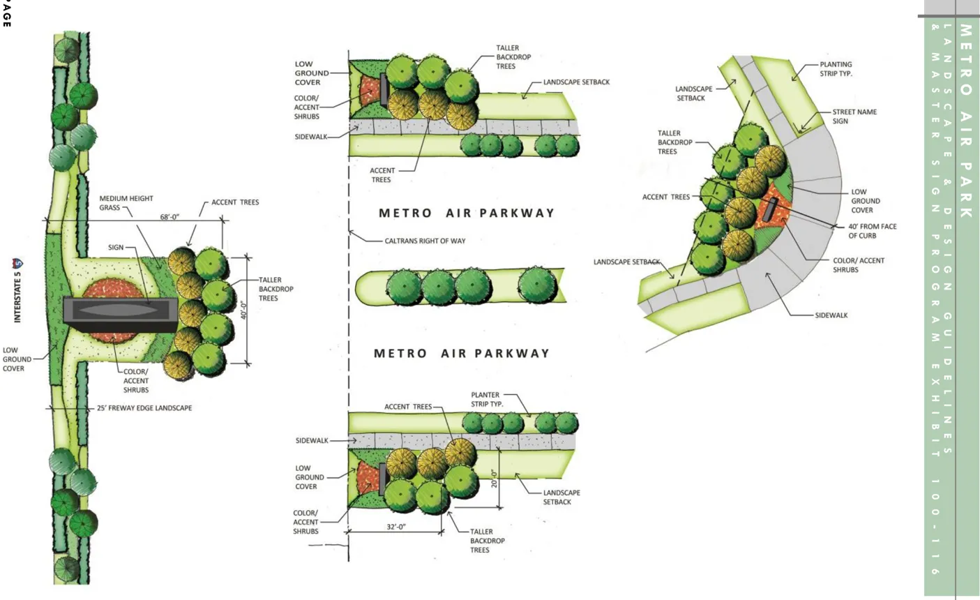 A rendering of the landscape intersection concept.