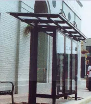 A photo of a bus stop.