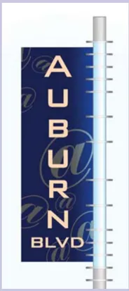 A rendering of a blade sign for Wester Auburn Boulevard.