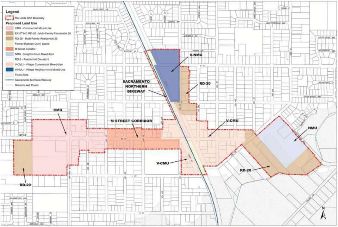 A map showing the zoning of the SPA.
