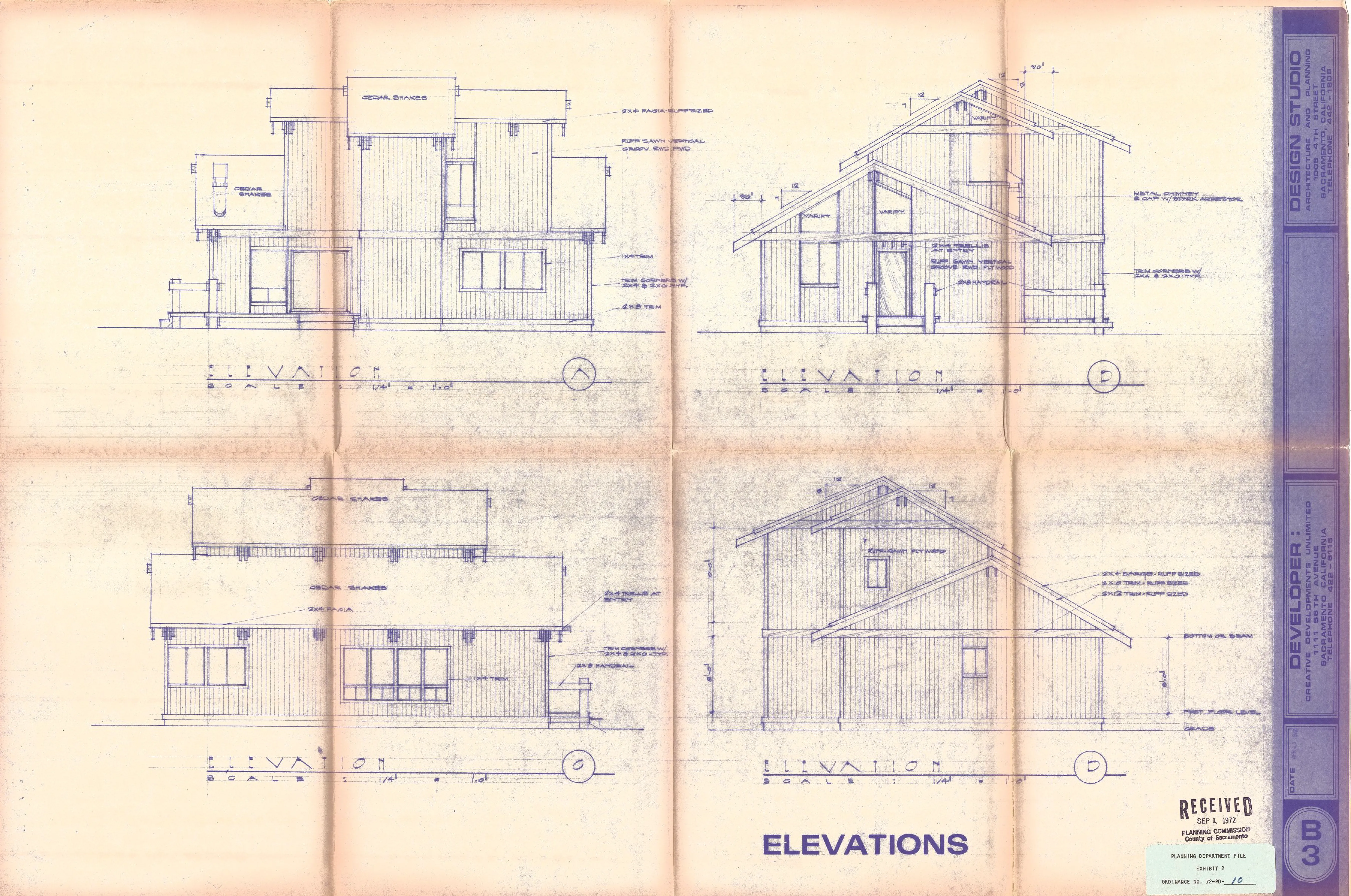 Typical elevation of a unit