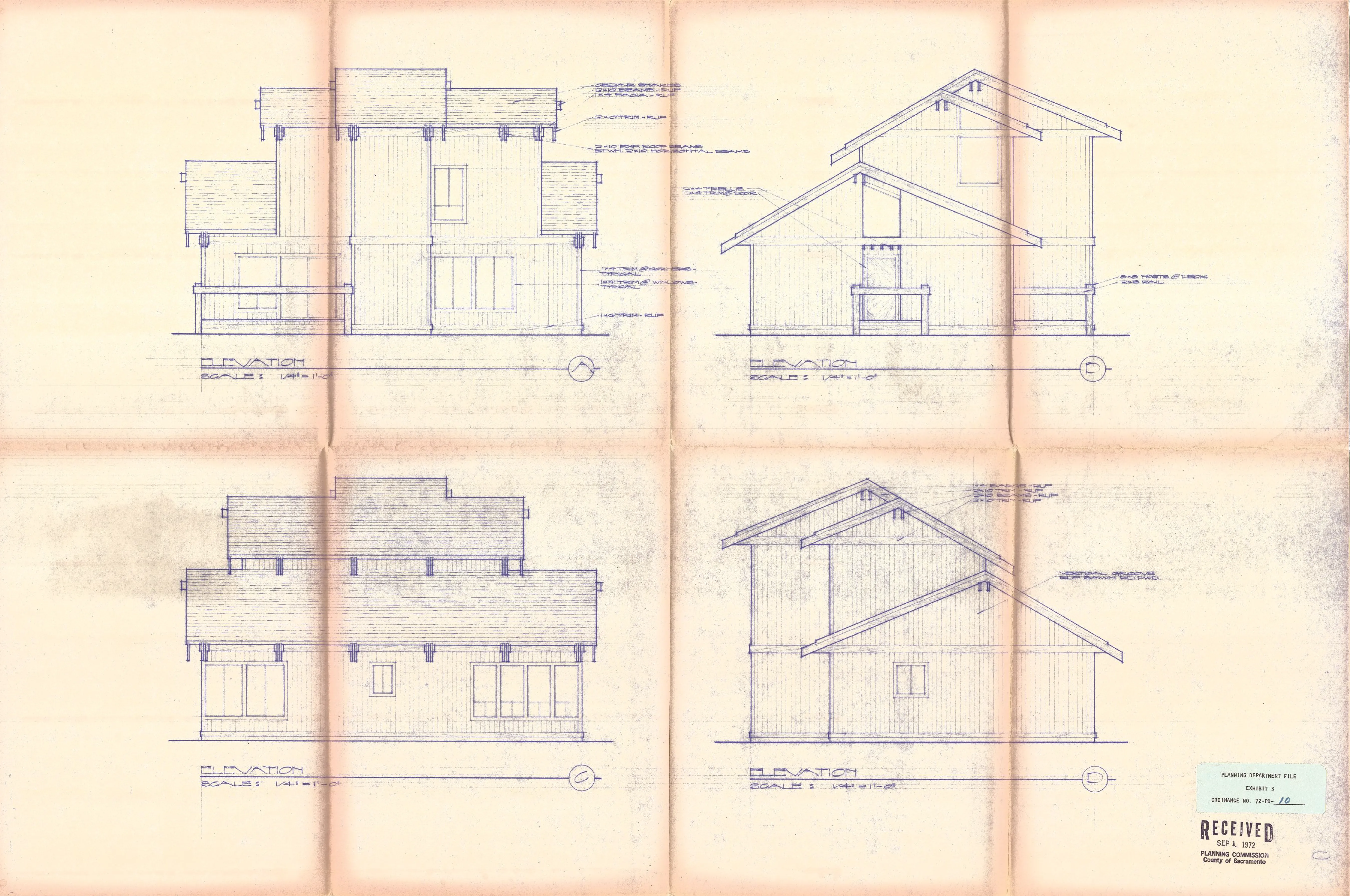 Typical elevation of a unit