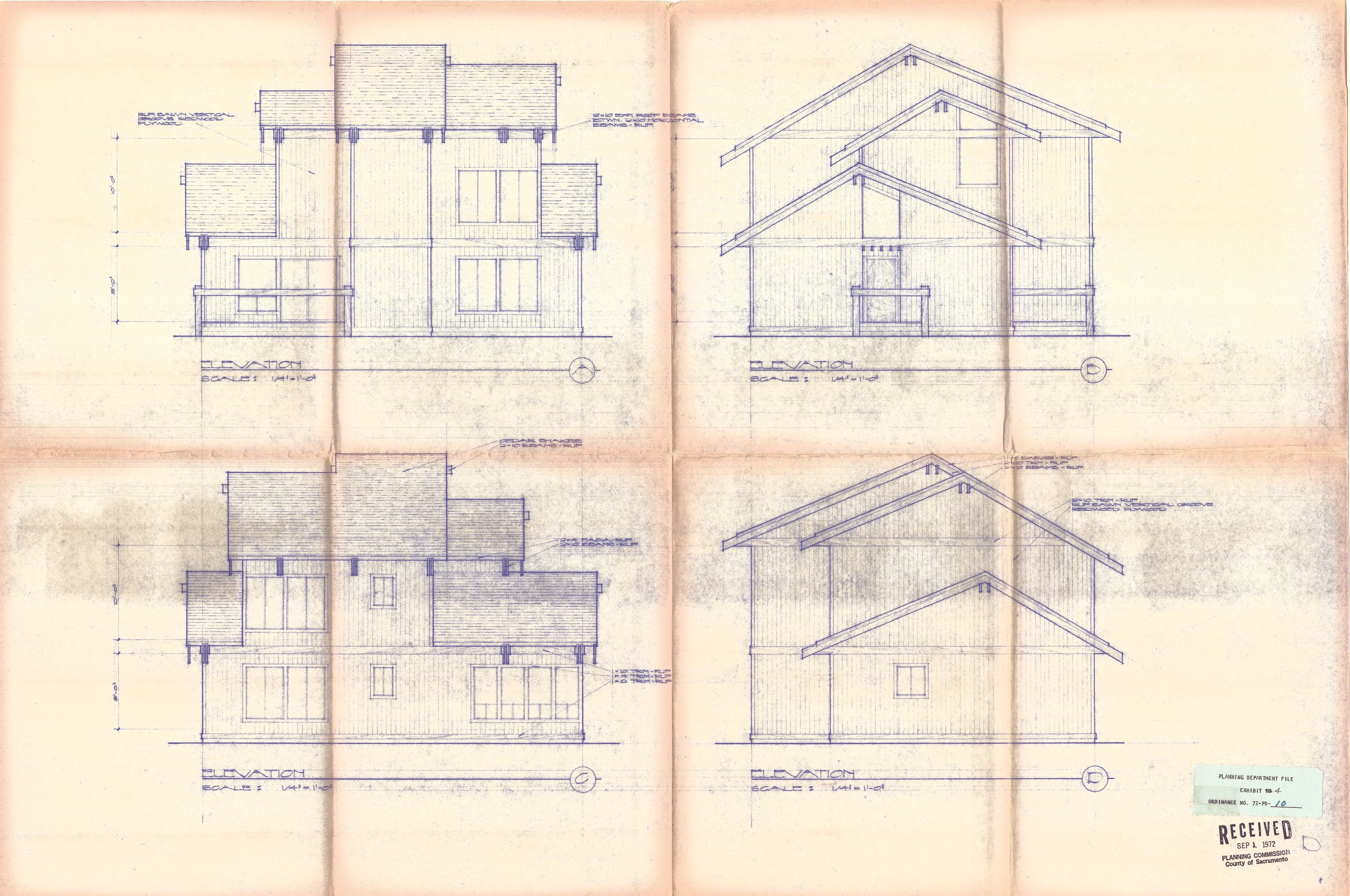 Typical elevation of a unit