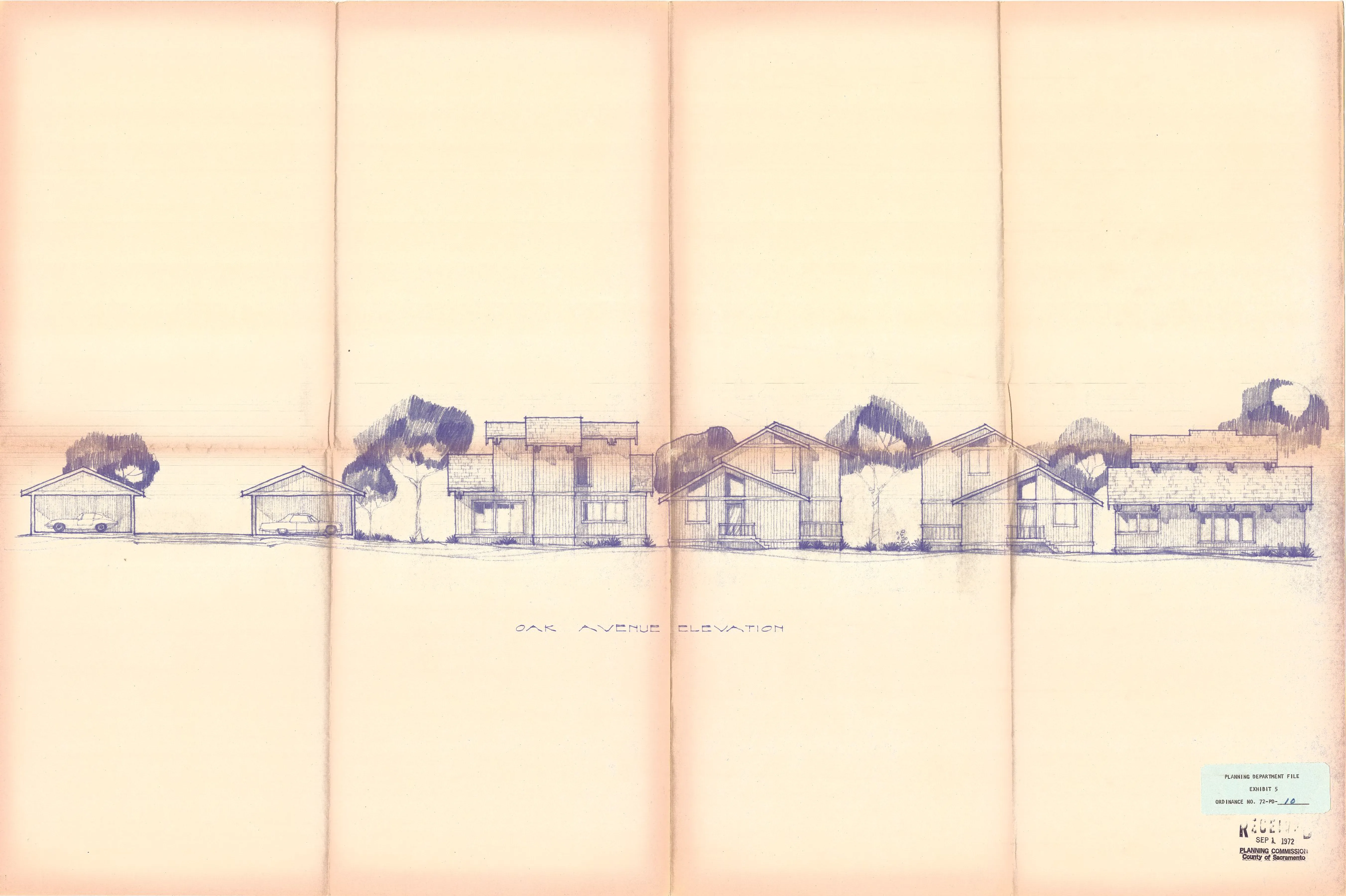 Elevation of the site from Oak Avenue