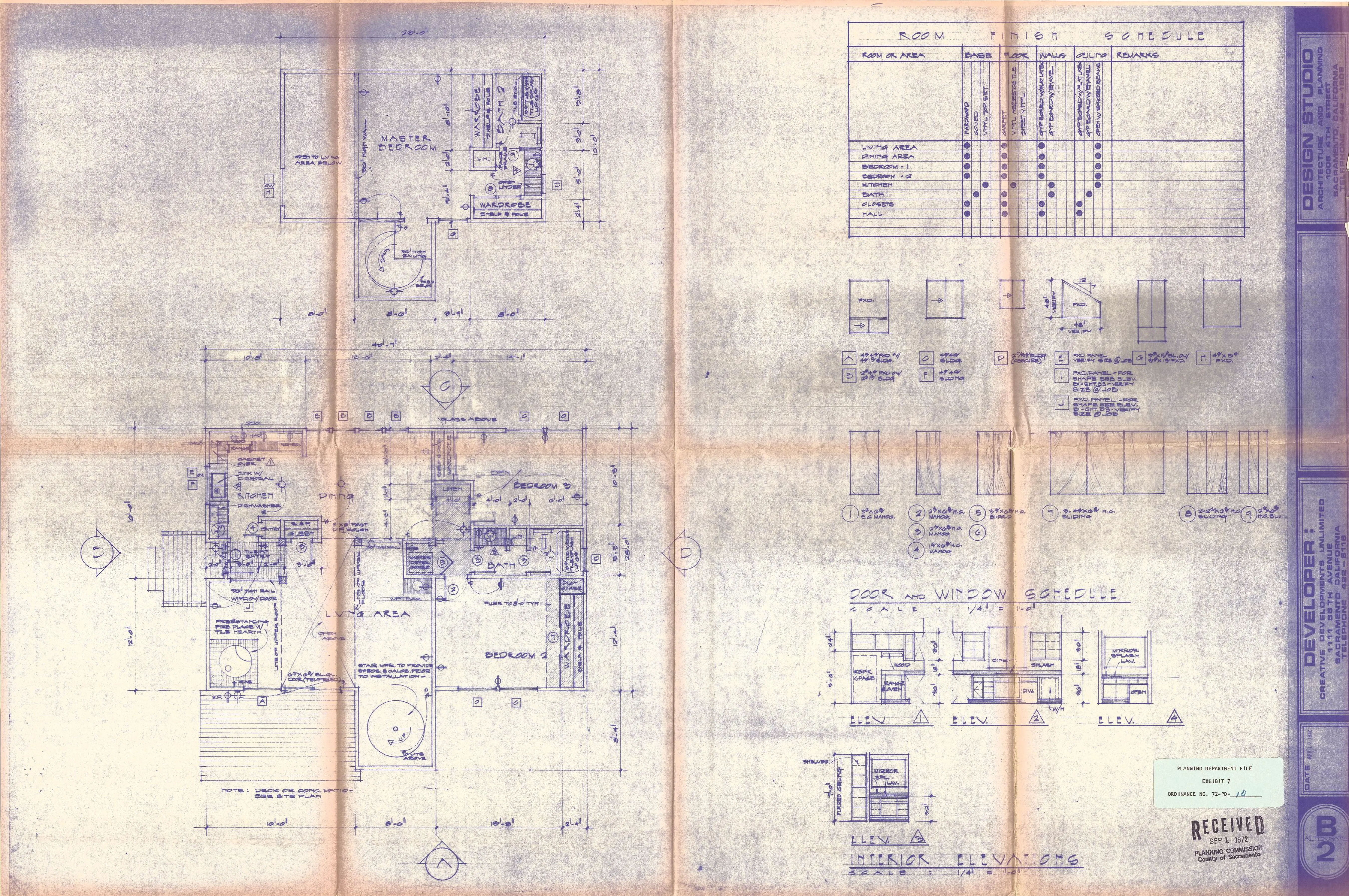 Floor plan of a two-story, three bedroom unit.