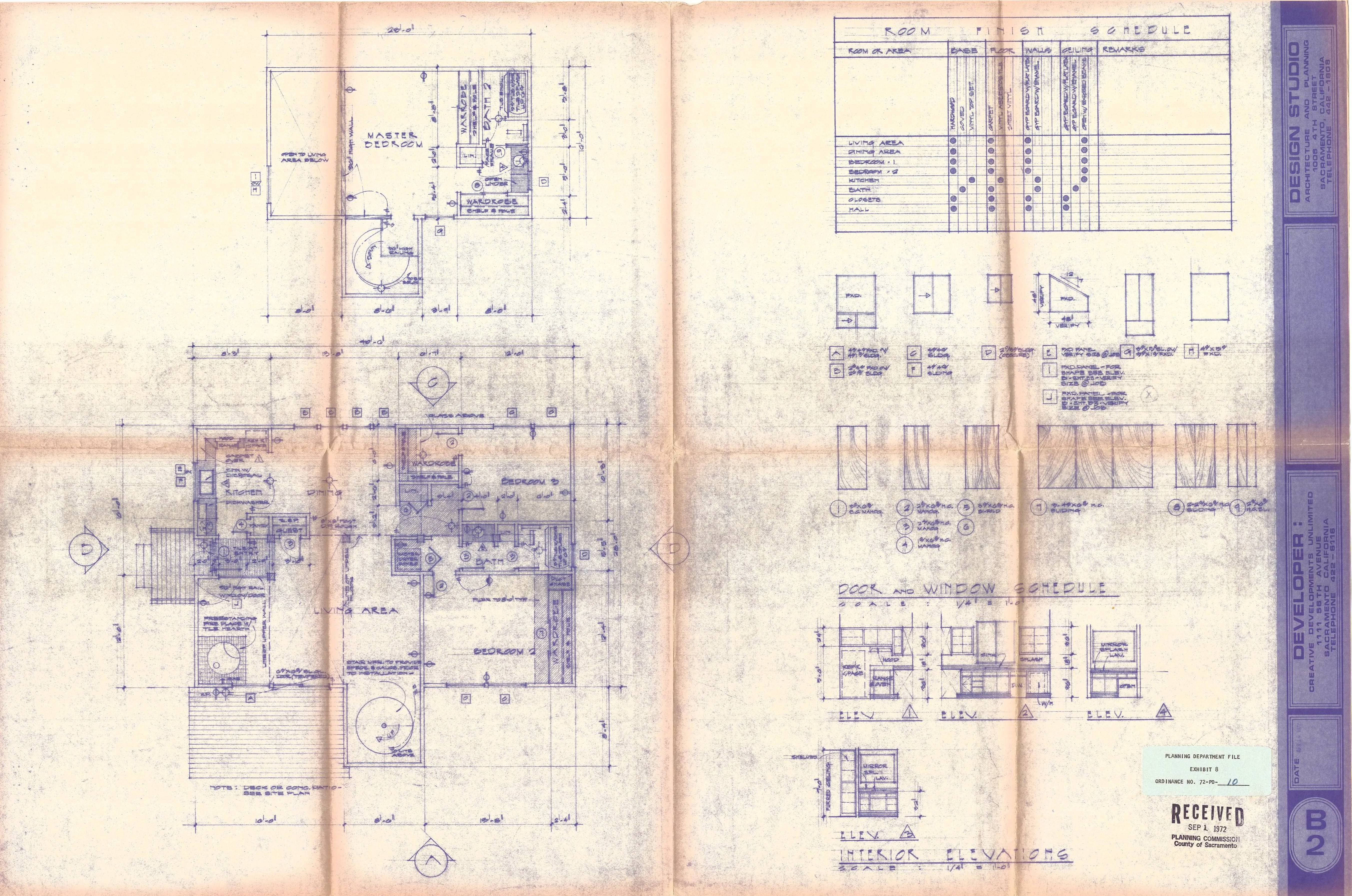 Floor plan of a two-story, three bedroom unit.