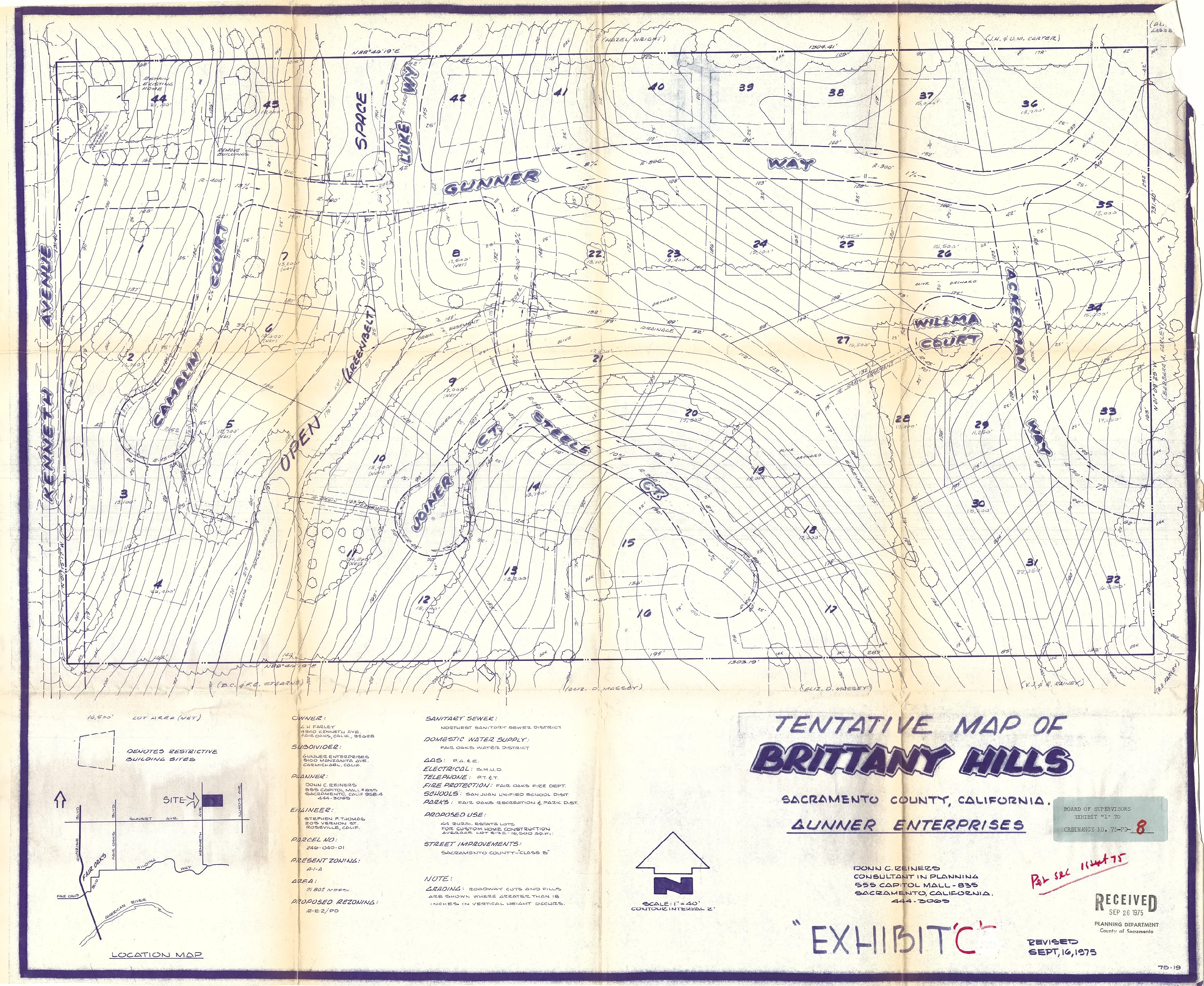 Subdivision Map for Brittany Hills
