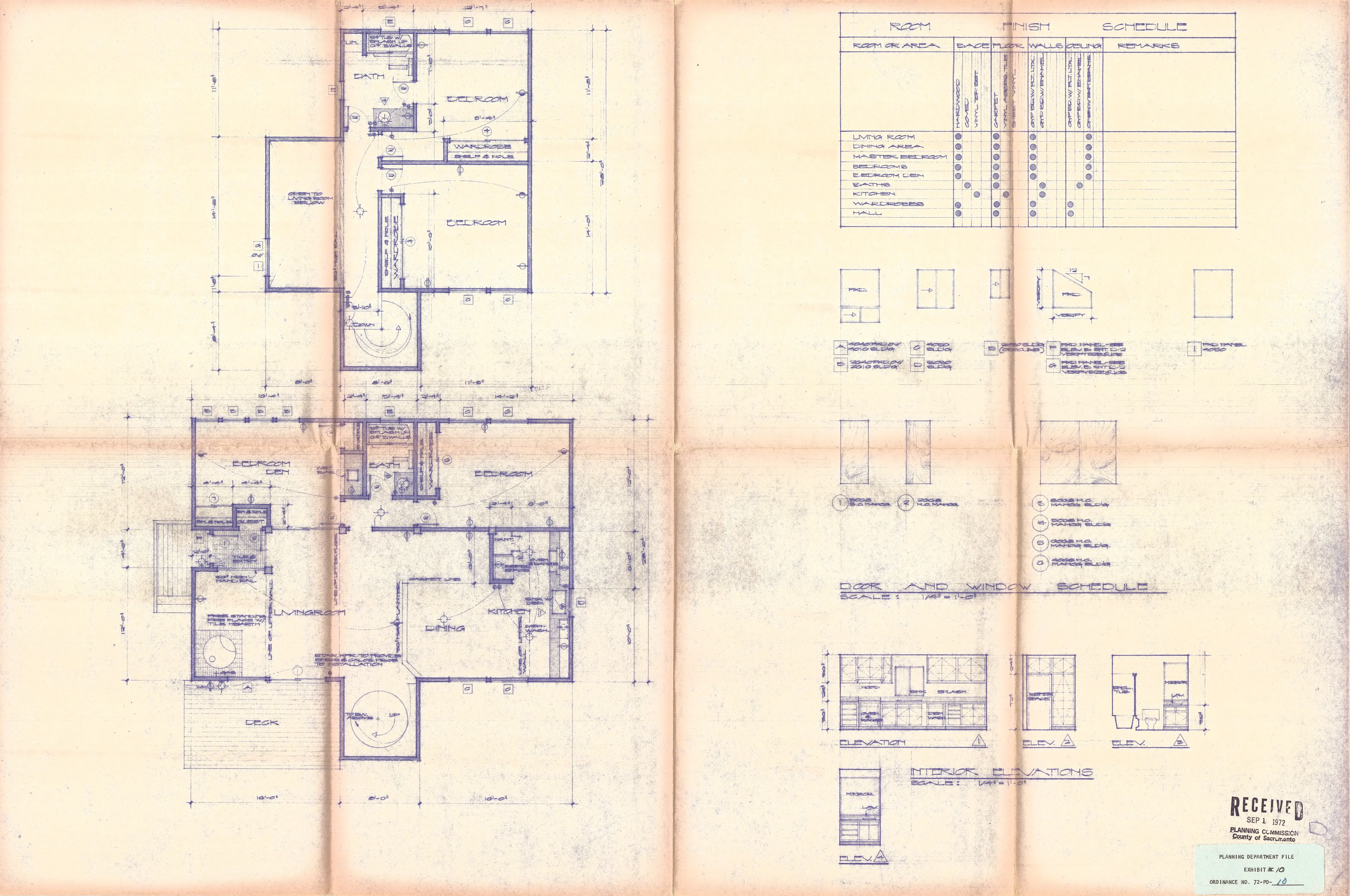 Floor plan of a two-story, four bedroom unit with one unit that may be configured as a den.