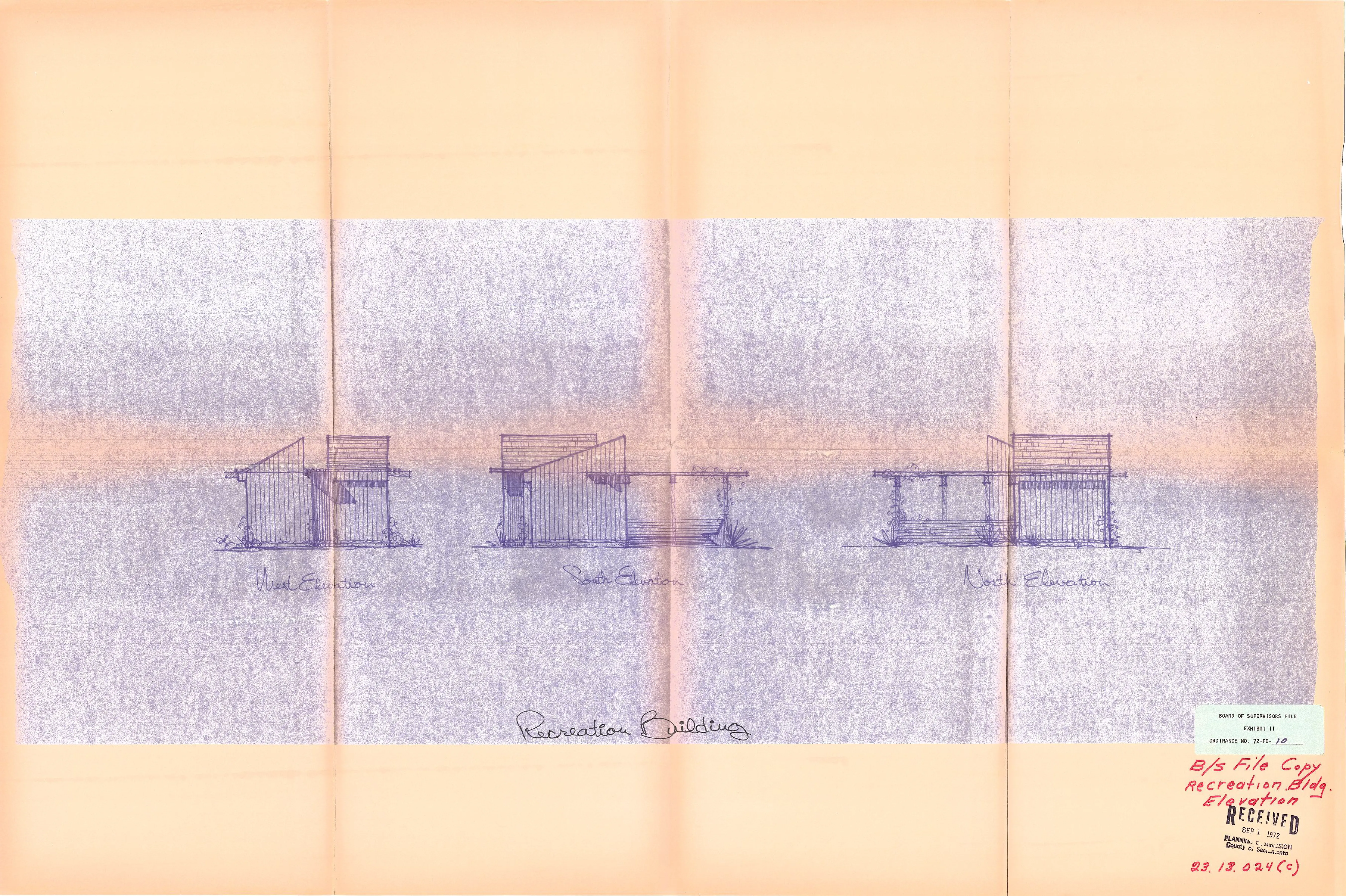 Elevation of recreation building