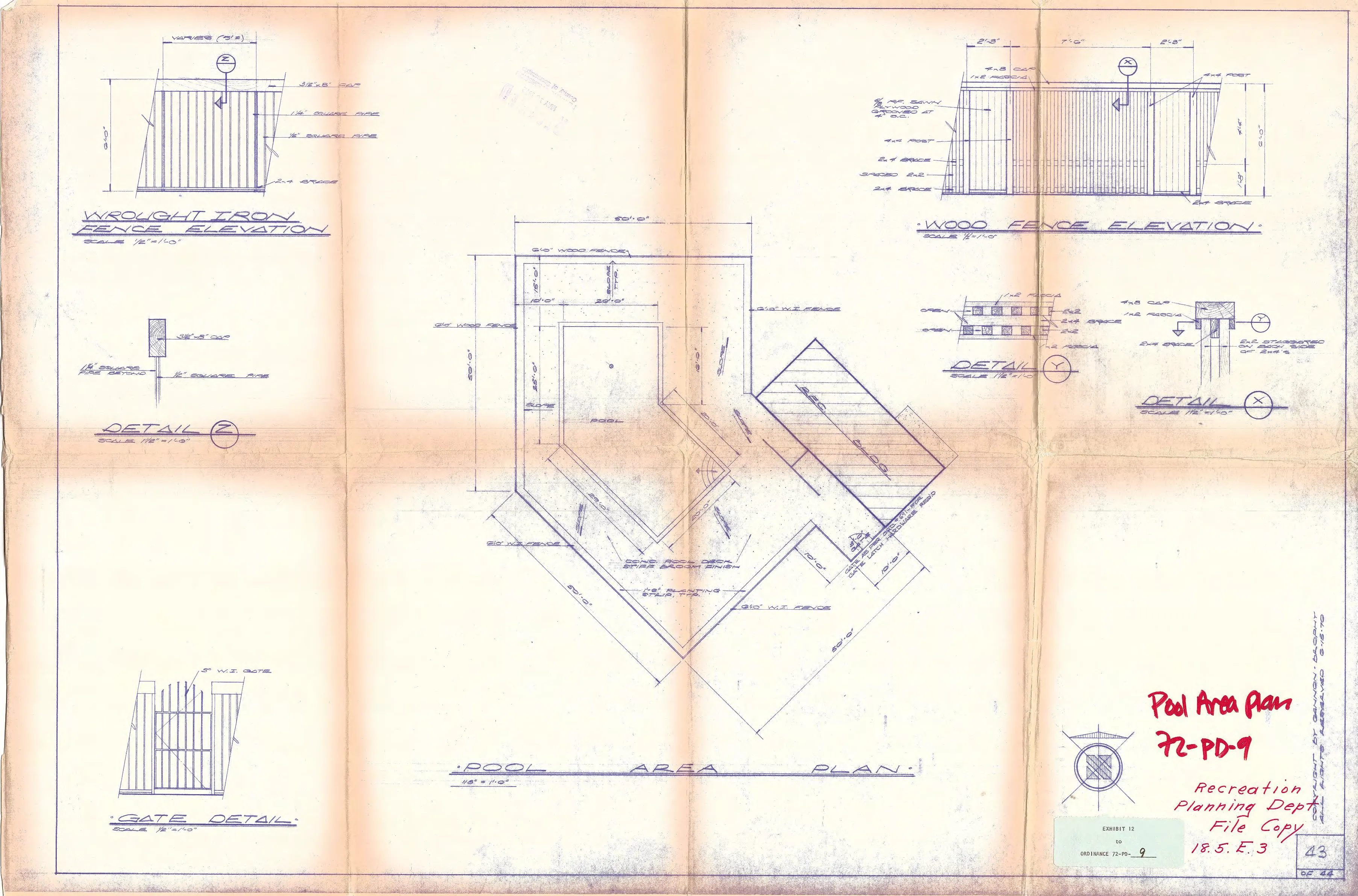 Pool area site plan