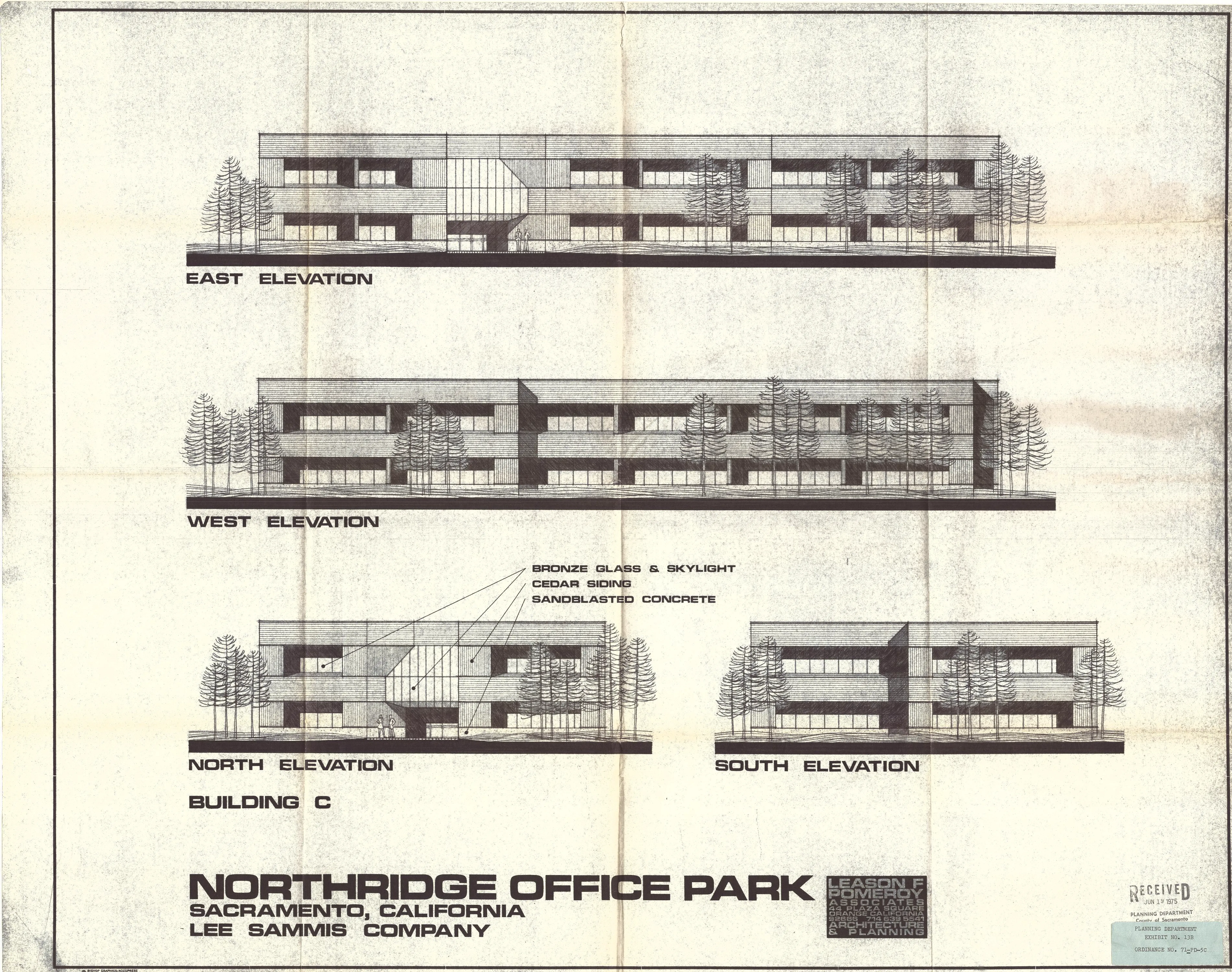 Additional elevation study of the business and professional offices.