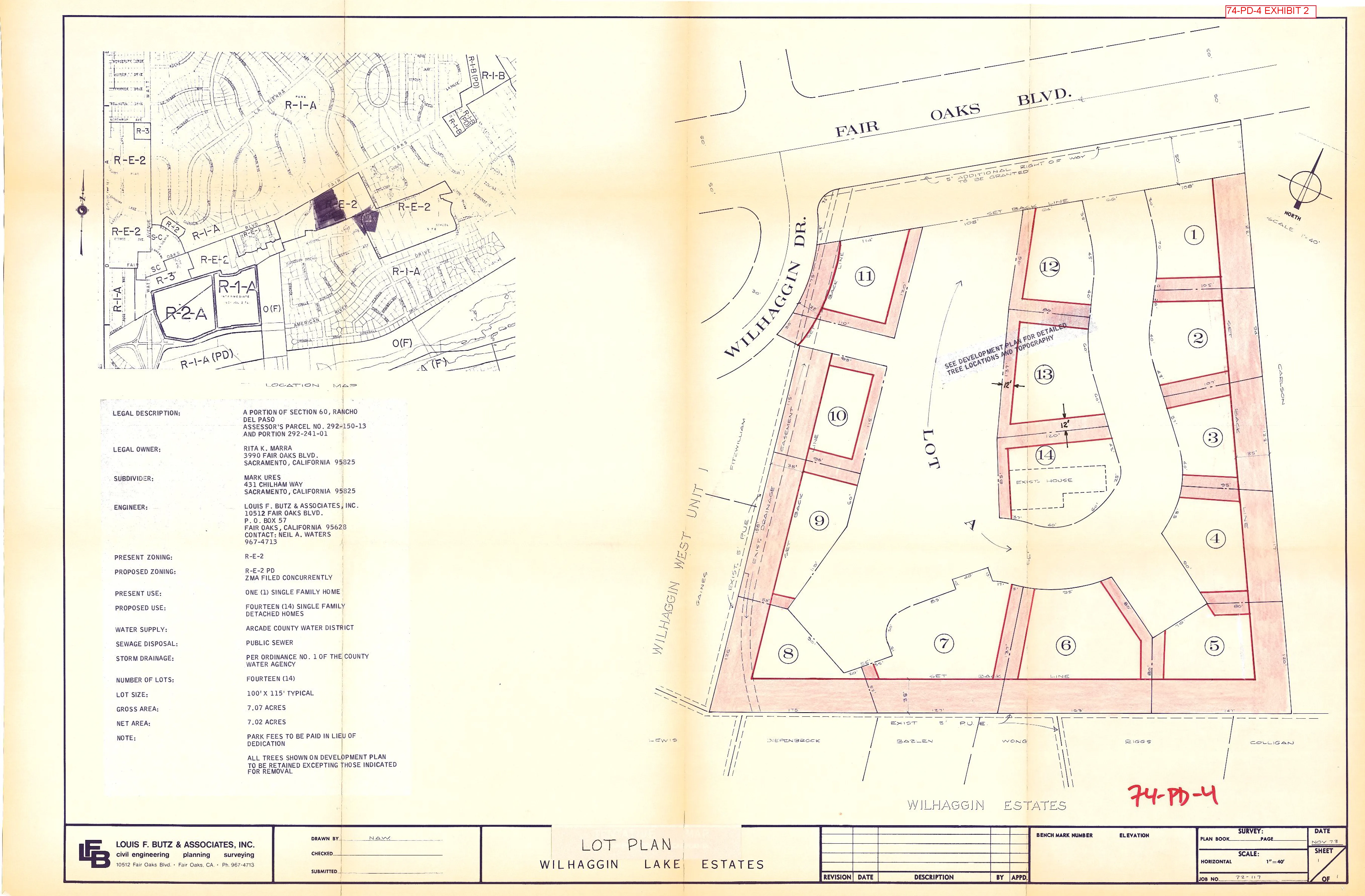 Lot Plan of Wilhaggin Lakes Estates showing areas where no building is permitted.