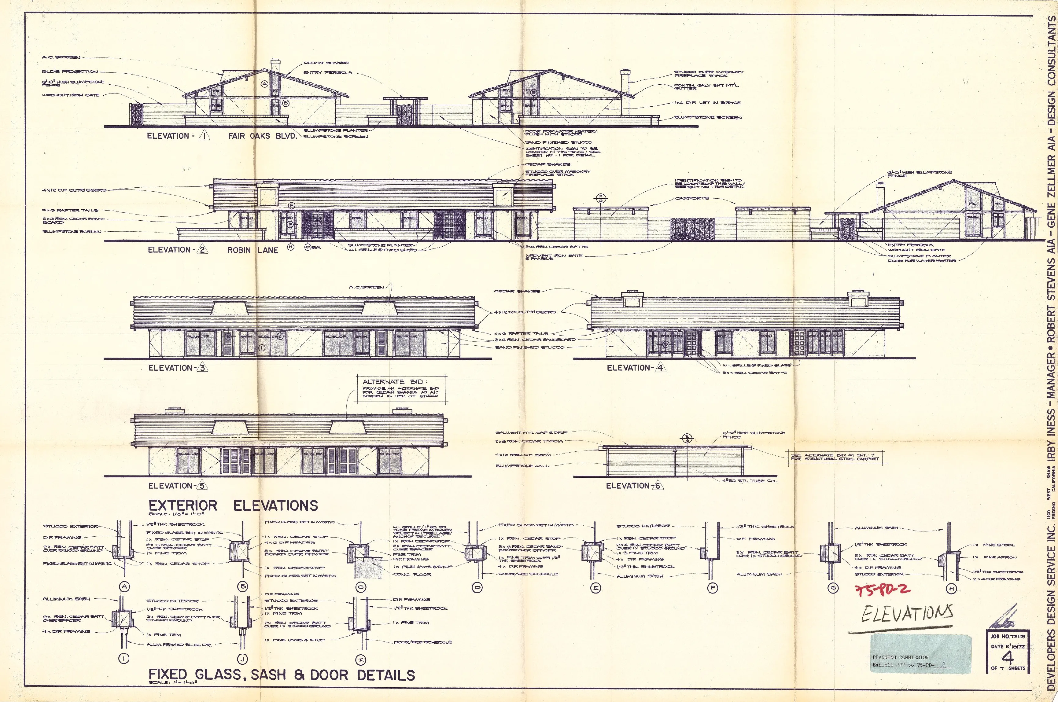 Elevations of the Pasatiempo II buildings.